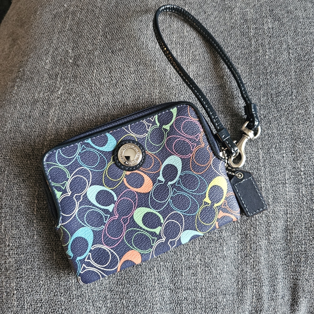 Coach Multicolor Wristlet Clutch